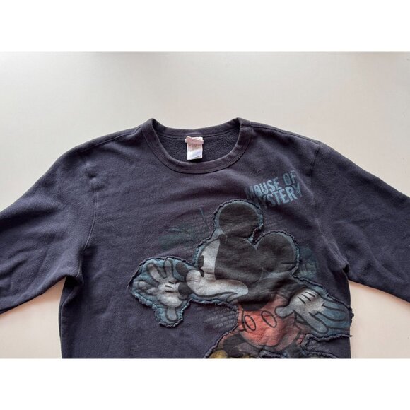 DISNEY Navy Mickey Mouse "Mouse of Mystery" Cotton Fleece Sweatshirt, Size L - Picture 5 of 12